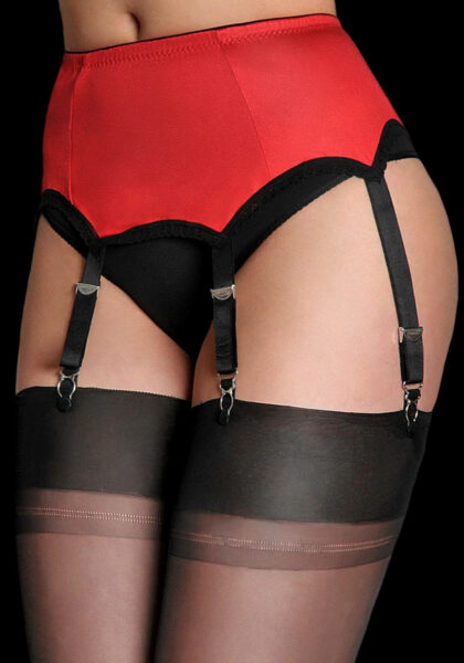 Anne Red and Black Suspender Belt